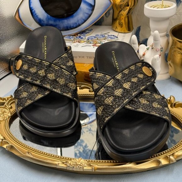 🆕 DONNA KARAN NEW YORK 🧿 NWOB Harisa X-Band Slip On Espadrille Sandal, Sz US 7 - Picture 5 of 15